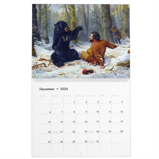 Calendrier ManCave Chasse Nature Sauvage Sports (Dec 2026)