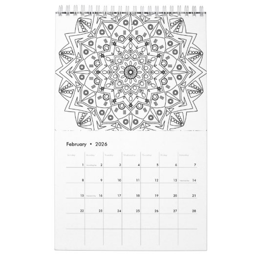 Calendrier Mandala 2024 (Feb 2026)