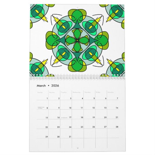 Calendrier Mandalas celtiques colorés (Mar 2026)