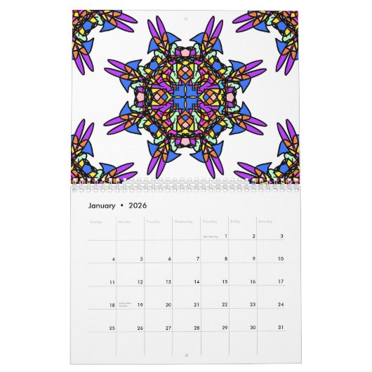 Calendrier Mandalas celtiques colorés (Jan 2026)