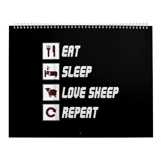 Calendrier Mange sommeil amour mouton répéter | Don de devis (Protection)