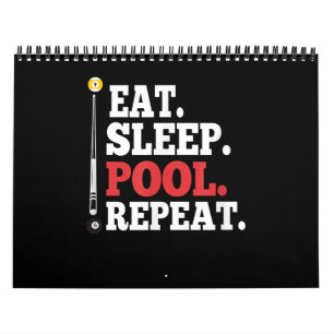 Calendrier Mangez dans la piscine de sommeil Répétez Funny