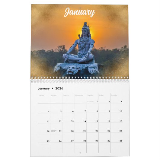Calendrier Mantra Idol Gayatri 2025 des divinités hindoues in (Jan 2026)
