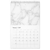 Calendrier Marbre Blanc (Feb 2027)