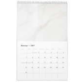 Calendrier Marbre Blanc (Feb 2027)