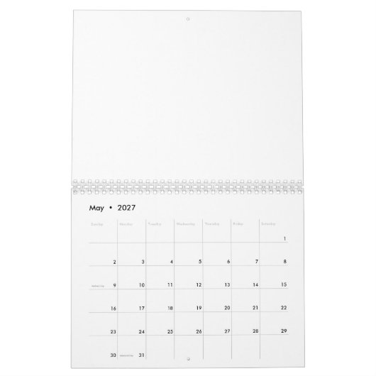 Calendrier Marbre Blanc (Mai 2027)