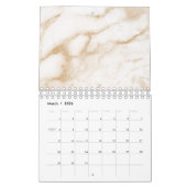 Calendrier Marbre blanc gris argent rose or (Mar 2026)