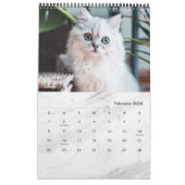 Calendrier Marbre blanc moderne - Photo pour animaux de compa (Feb 2026)