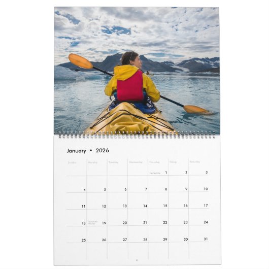 Calendrier Marbre or Glam Modern Script Nom Photo (Jan 2026)