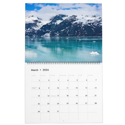 Calendrier Marbre or Glam Modern Script Nom Photo (Mar 2026)