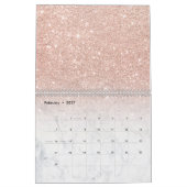 Calendrier Marbre rose chic élégant de blanc d'ombre de (Feb 2027)
