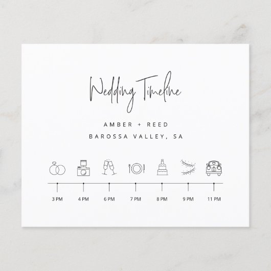 Calendrier mariage Ordre des événements Feuille bu (Devant)