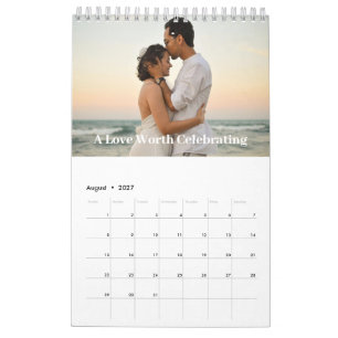 Calendrier Mariée Minimaliste Moderne Photo