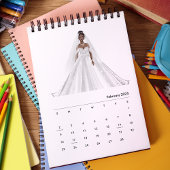 Calendrier mariée rose mignonne