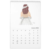 Calendrier Mariées, illustration de mode, mariage (Jan 2026)
