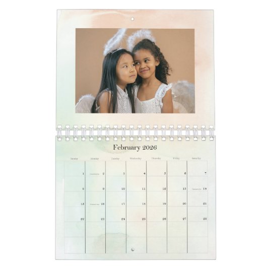 Calendrier Maroon classique Joyeux Noël 2026 (Feb 2026)