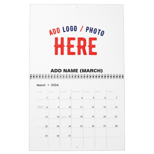 CALENDRIER MARQUE BLANCHE MODERNE ET PERSONNALISABLE VÉRIFIÉE (Mar 2026)