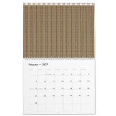 Calendrier marron, bois, beige, rectangle, gris, sol, kha (Feb 2027)