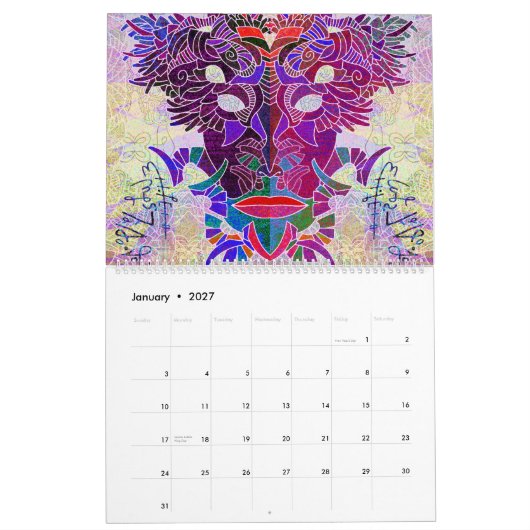 Calendrier Maskyrinth de Lin Tarczynski pour 2026 (Jan 2027)