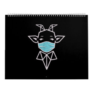 Calendrier Masque de port de mouton Moutons simples présent