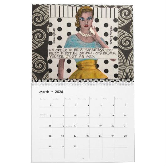 CALENDRIER MAUVAISE FILLE DESTINÉE POUR N'AVOIR AUCUN (Mar 2026)