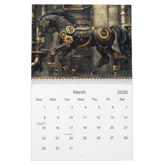 Calendrier Mechanical Steampunk Stallions (Mar 2026)