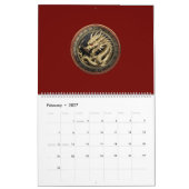Calendrier Médaillon de dragon sacré oriental en or (Feb 2027)