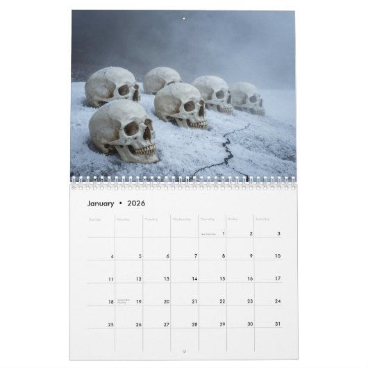 Calendrier Medium 2026 Skull Art Calendar (Jan 2026)