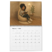 Calendrier Medium African American Woman Calendar (Feb 2026)
