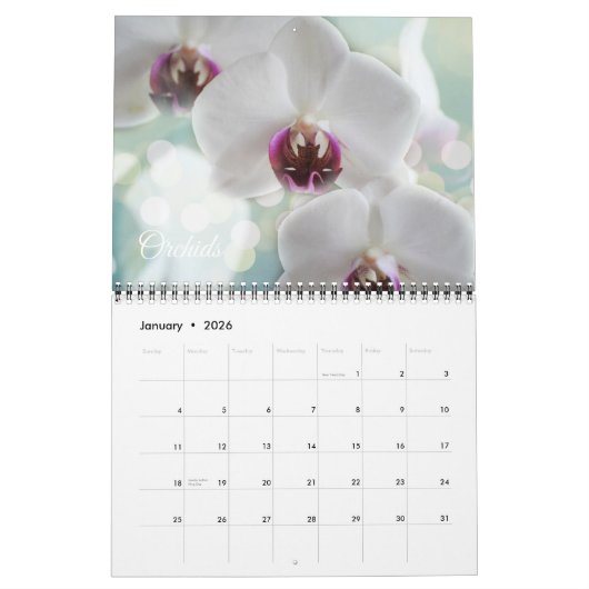Calendrier Medium Size Beautiful Flowers Calendar (Jan 2026)