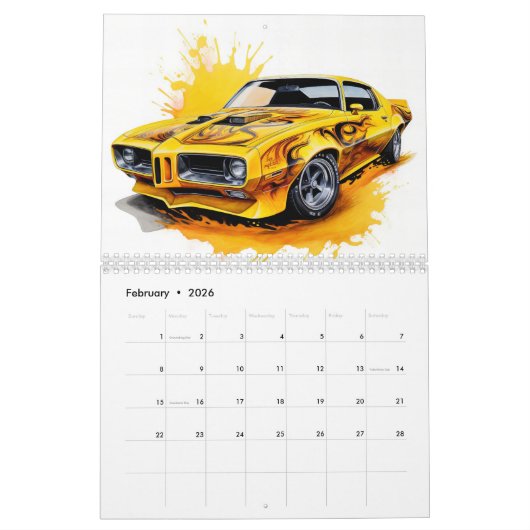 Calendrier Medium Size Hot Rods Calendar (Feb 2026)