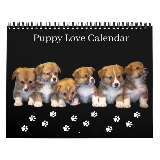 Calendrier Medium Size Puppy Love Calendar (Protection)