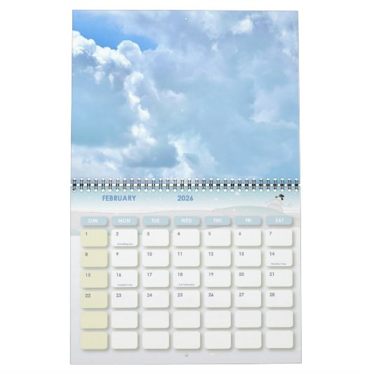 Calendrier MediumCalendar de deux pages, blanc (Feb 2026)