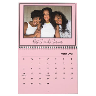 Calendrier Meilleurs Amis jamais photo rose moderne personnal