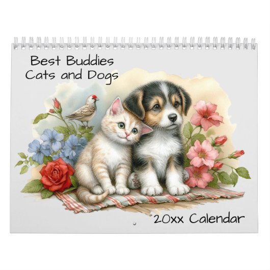 Calendrier Meilleurs Buddies de chiens et chats mignons (Protection)