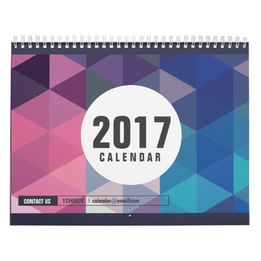 Calendrier Mélange de citations de vie Polygonal 2017 minimal (Protection)