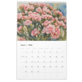 Calendrier Mélanger fleurs de printemps aquarelle peinture 1 (Mar 2026)