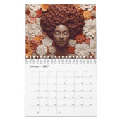 Calendrier Melanin noir fleur de Sista boucles afro femmes (Jan 2027)