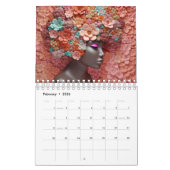 Calendrier Melanin noir fleur de Sista boucles afro femmes (Feb 2026)