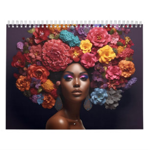 Calendrier Melanin noir fleur de Sista boucles afro femmes
