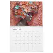 Calendrier Melanin noir fleur de Sista boucles afro femmes (Feb 2026)