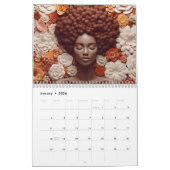Calendrier Melanin noir fleur de Sista boucles afro femmes (Jan 2026)
