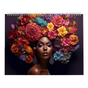 Calendrier Melanin noir fleur de Sista boucles afro femmes