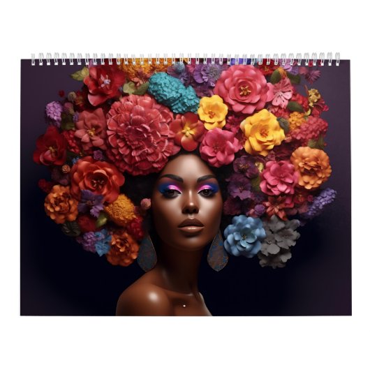 Calendrier Melanin noir fleur de Sista boucles afro femmes (Protection)