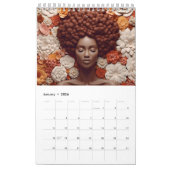 Calendrier Melanin noir fleur de Sista boucles afro femmes (Jan 2026)