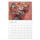 Calendrier Melanin noir fleur de Sista boucles afro femmes (Feb 2026)