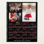 Calendrier mensuel 2025 Black Custom 9 Photos<br><div class="desc">Célébrez 2025 avec ce planificateur classique de calendrier photo collage. A l'intérieur, ces planificateurs ont des pages pour vous permettre d'organiser vos semaines et vos mois. Avec l'ajout de la belle couverture du calendrier annuel, vous pourrez voir l'année entière en un coup d'oeil - plus profiter de 9 de vos...</div>