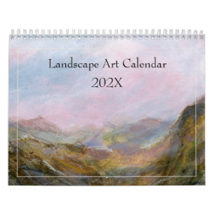 Calendrier mensuel 2026 de paysages de peinture d'
