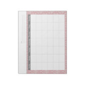 Calendrier mensuel bloc-notes en damassé de corail (Tourné)