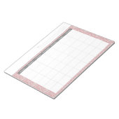 Calendrier mensuel bloc-notes en damassé de corail (Incliné)